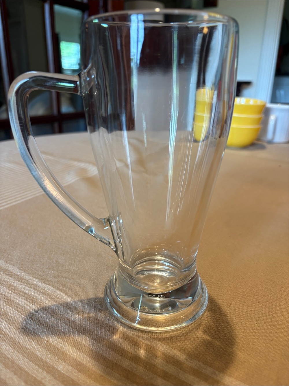 Clear Glass beer Mug with Handle - Transparent.  Made in Italy. Fi.ve